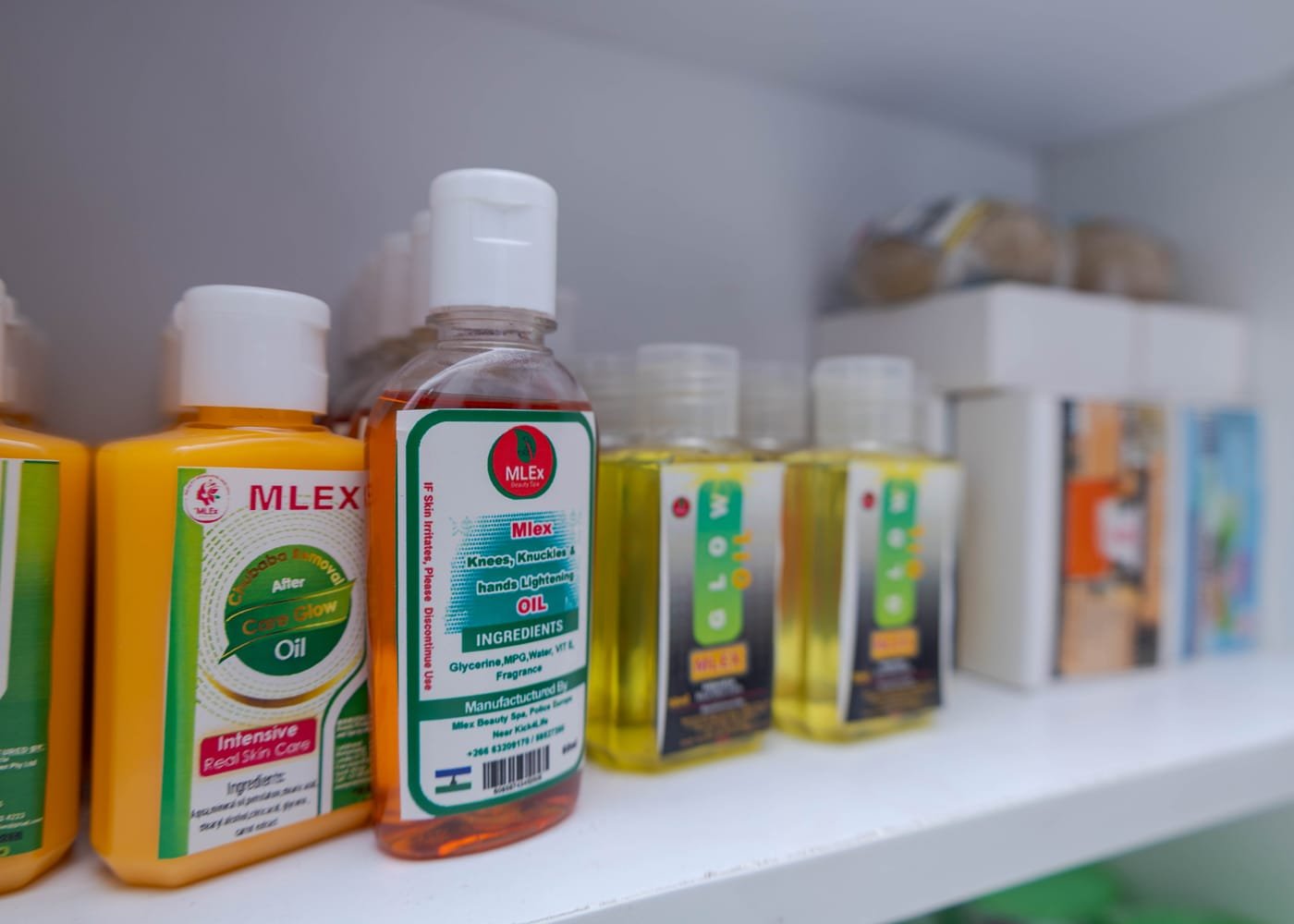 Massage and body oils on sale at Glorious Beauty Spa